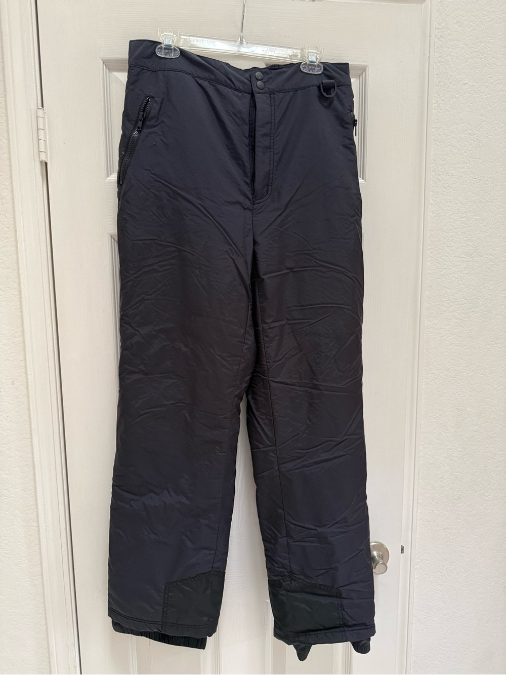 Women's Black Insulated Puffer Snow Pants